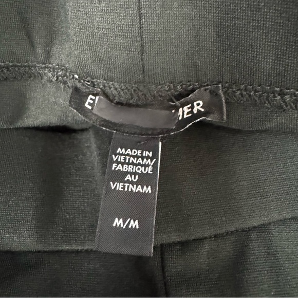 Eileen Fisher Pants Dress Trousers Washable Flex Ponte Knit Solid Black Wide Leg - Picture 8 of 8